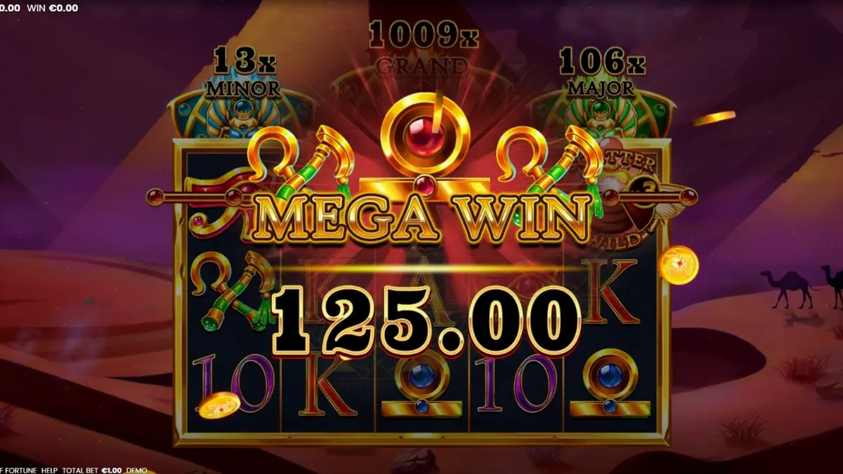 Tampilan visual slot 3 Scarabs of Fortune dengan tema Mesir Kuno